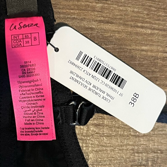 La SENZA Full Coverage Black and Pink Lace Bra - Picture 7 of 9